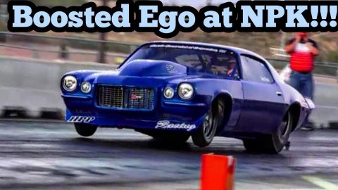 Boosted Ego Turbo Camaro at No Prep Kings in Texas Motorplex