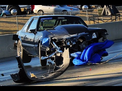 Nyce1s Crash - Brendan Mills Drag Radial Ford Mustang Crash At Lights Out 6....