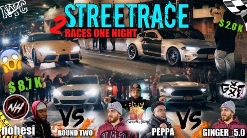 STREET RACES NYC ALL MOTOR MUSTANG 5.0 VS BOOSTED M340 & SUPRA CRAZY WHAT HAPPENS🤯😳  (MUST WATCH!)