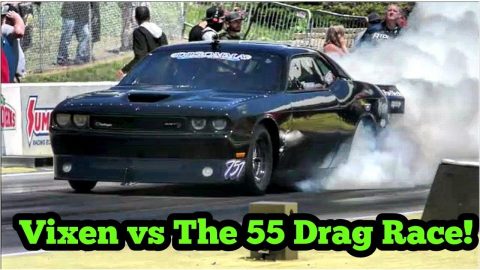 The 55 vs Vixen twin turbo Challenger at No Prep Kings 2 Topeka Kansas