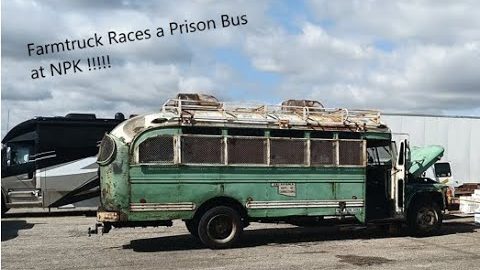 Farmtruck and Azn racing the Prison Bus NPK! the Green Lizard at Street Outlaws No Prep Kings Texas