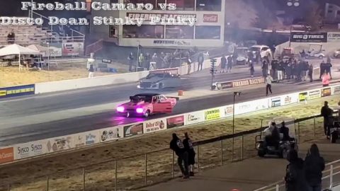 Street outlaws no prep kings Finals: Fireball Camaro vs Disco Dean - Firebird Raceway.
