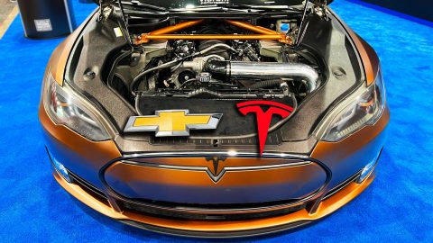 A Tesla with a V8 LS Swap?!?  (Rich Rebuilds @ SEMA)