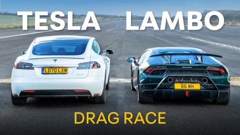 Lamborghini Huracan Performante v Tesla Model S Performance - DRAG RACE & 0-100-0 RACE