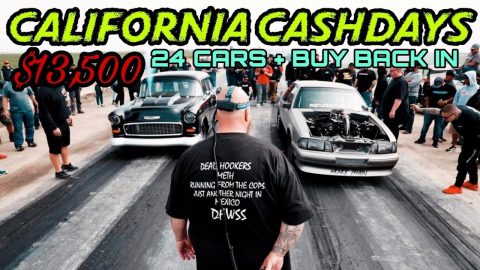 Limpy Flashlight start street race 24 Car + 2nd round Buy back $13,500 California Cashdays