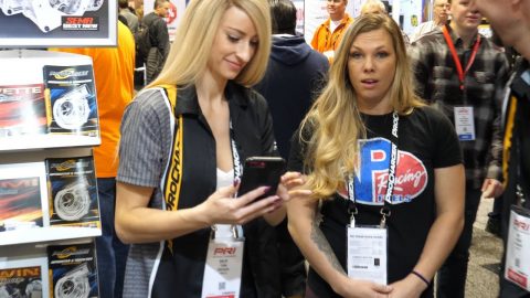 STREET OUTLAWS - Sexy Kayla Morton and Lizzy Musi at the Procharger Racing Booth at PRI 2018