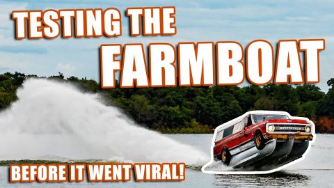 WHEELIES IN THE WATER! - Team FNA Rides in the Farmboat while testing!