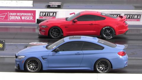 BMW M4 vs Mustang GT - drag racing