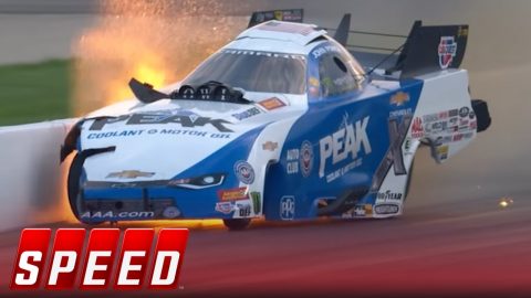 John Force suffers major explosion in Chicago | 2018 NHRA DRAG RACING