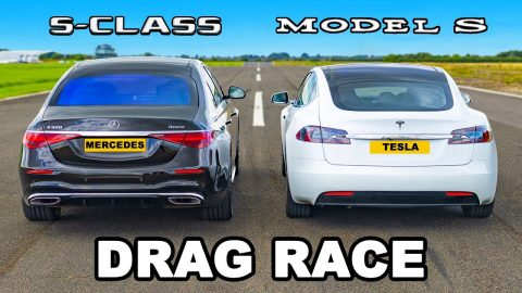 Mercedes S-Class v Tesla Model S: DRAG RACE