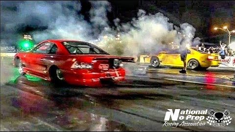 Mustang Mike fnkin sends it vs BoostedGT at the Memphis Street Outlaws No Prep