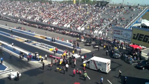 NHRA Accident!  Crewmember ran over by Top Fuel Dragster
