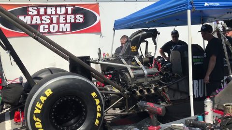 NHRA Top Fuel Dragster Warm Up (Throttle Whack!!)