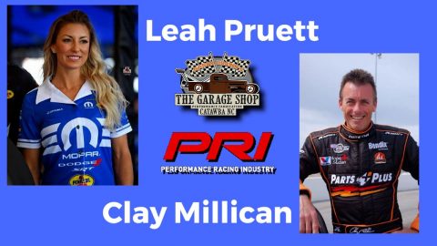 NHRA Top Fuel drivers Leah Pruett and Clay Millican