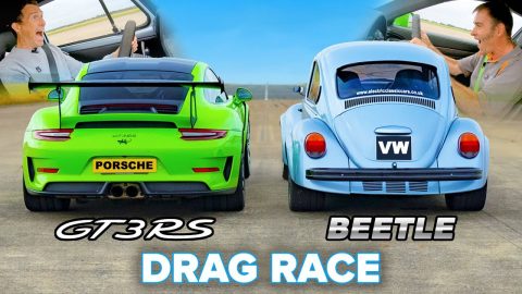 Porsche 911 GT3 RS v 450hp VW Beetle?! DRAG RACE