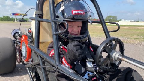 Spencer’s First Junior Dragster Test Run With a Motor @Houston Raceway