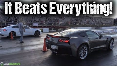 Tesla STUNS Hellcat, Corvette Z06, More (Drag Racing Compilation)