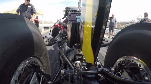 Transmission Lets Go On A Top alcohol Dragster GoPro On Board