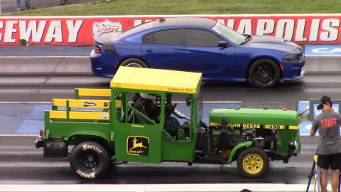 Turbo V8 John Deere 'Trucktor' at Hot Rod Drag Week 2021