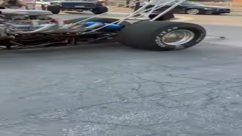 dragster gets WILD on the street at neighborhood car show!!
