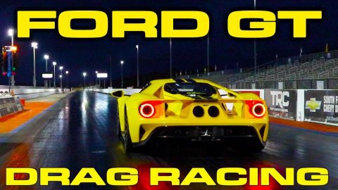 2018 Ford GT 1/4 Mile Drag Racing with VBOX Data & Lamborghini Aventador Roll Race