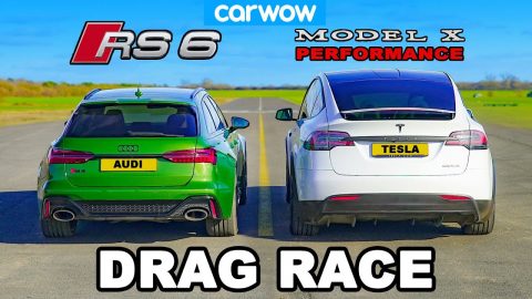 Audi RS6 v Tesla Model X: DRAG RACE