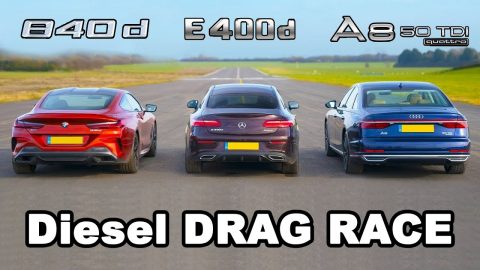 BMW 840d v Mercedes E400d vs Audi A8 50 TDI: Diesel DRAG RACE