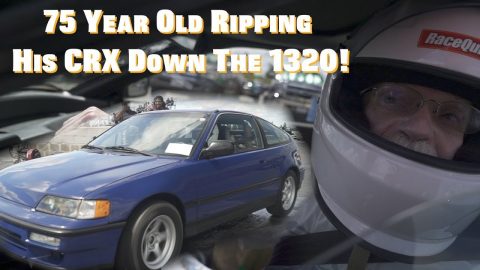 Bad Grandpa Ripping His Boosted CRX Down The 1320!