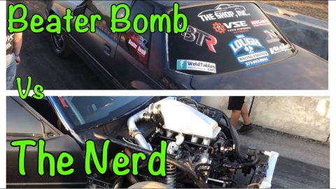 Drag Racing No Prep Action !!!  In Texas The Nerd vs Beater Bomb #6sixtystreet #limpy #nocona