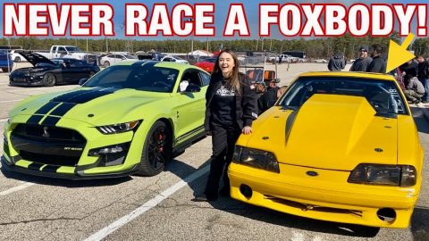 FOXBODY CALLS OUT MY 2020 SHELBY GT500 TO DRAG RACE!*TOO FAST*