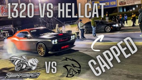 I GAPPED A HELLCAT IN MY 1320! |DODGE CHALLENGER 1320 VS DODGE CHARGER HELLCAT| CRAZY MUST SEE RACE!
