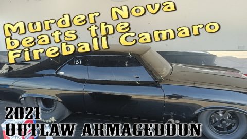 Murder Nova VS. Ryan Martin Fireball Camaro Drag Race at Armageddon Street Outlaws No Prep Kings