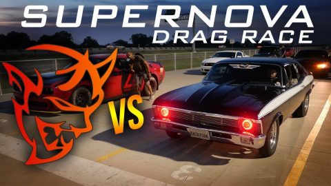 SUPERNOVA! Dodge Demon vs NITROUS Chevy Nova DRAG RACE | Demonology