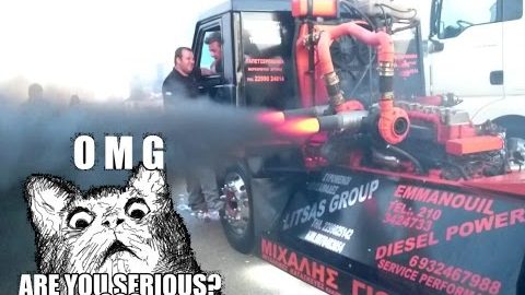 TWIN TURBO DIESEL SMOKE & FIRE!!!! - Volvo F16 Dragster Truck @ YouTruck 2015!!!