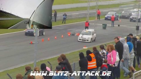 18. Opeltreffen Oschersleben 2013 - 1/8-Meile Blitz Attack Racing Team Corsa B vs. Opel Astra F (02)