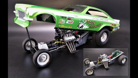 Chevy Vega Green Elephant Hemi Funny Car NHRA 1/16 Scale Vintage Model Kit Build Review Atlantis