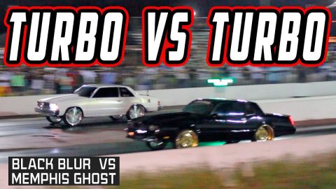 DONKMASTER BLACK BLUR VS MEMPHIS GHOST TURBO MALIBU - King of Louisiana Car Show