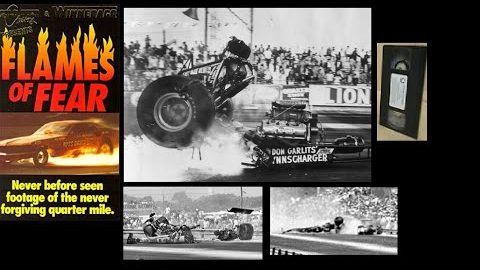 FLAMES OF FEAR! 1993 VHS! CLASSIC DRAG RACING CRASHES AND ACCIDENTS! TOP FUEL, FUNNY CARS!