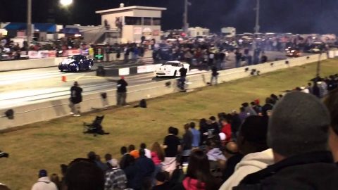 Radial fast drag racing at lights out v
