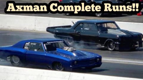 AxMan Complete Runs vs Street Outlaws Doc,Fireball, and more at No Prep Kings Rt. 66