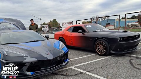 C8 Chevy Corvette vs 1320 Dodge Challenger at Scary Fast YouTubers Bash 2021