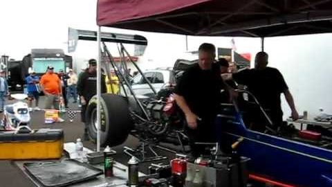 IN THE PIT....Top Fuel Dragster Warm-Up