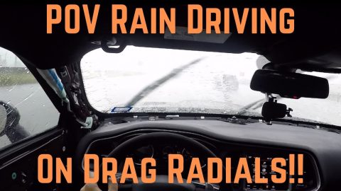 POV Driving my 2020 Dodge Challenger Scat Pack 1320 in the Rain with Nexen Drag Radials on the back