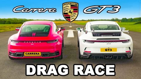 Porsche 911 GT3 v Carrera: Race v Base DRAG RACE