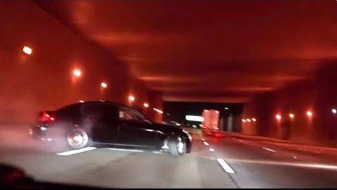 STREET RACER Loses Control on the  FREEWAY *POLICE LET US GO*