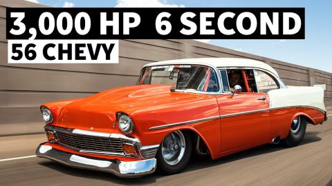 3000hp, 6 Second Street Driven ’56 Chevy With Twin Turbos and Steel panels