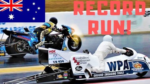AUSTRALIA’S QUICKEST TOP FUEL NITRO MOTORCYCLE RUN! TOP DRAG BIKE RACER BREAKS NATIONAL RECORD!