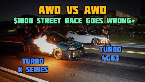 AWD VS AWD STREET RACE | TURBO K EG HATCH VS TURBO 4G63 DSM ECLIPSE | C.F.RACING