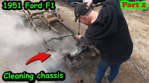 Cleaning up the chassis and installing brakes on 51 Ford F1  Part2