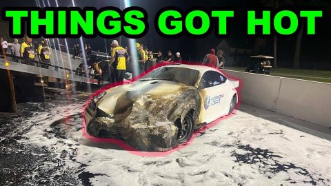 Crazy Race Ends In SERIOUS CRASH! Huge Fire After Being Ran Into And SLAMMED Into The Wall.